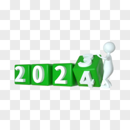 绿色3d小人翻转2023日历元素