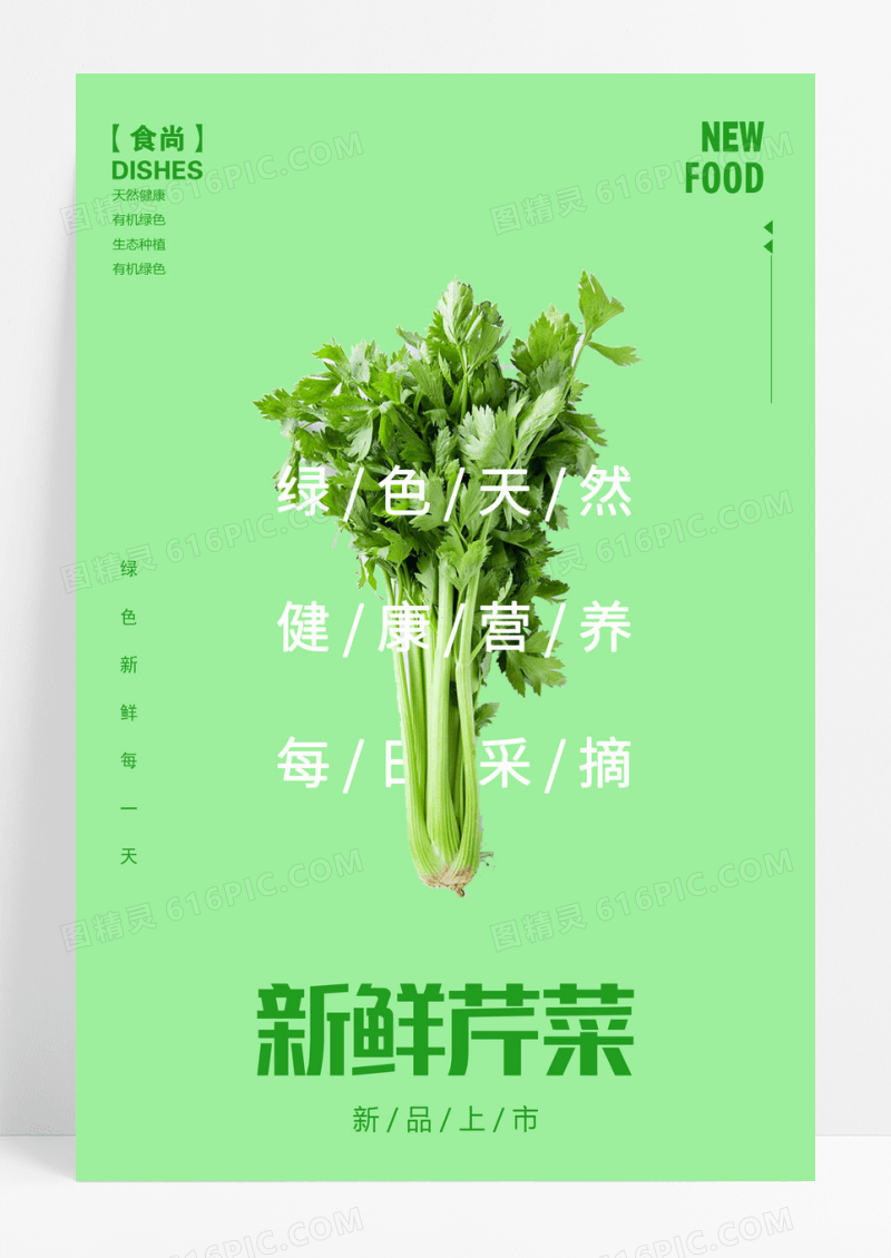 简约芹菜蔬菜海报