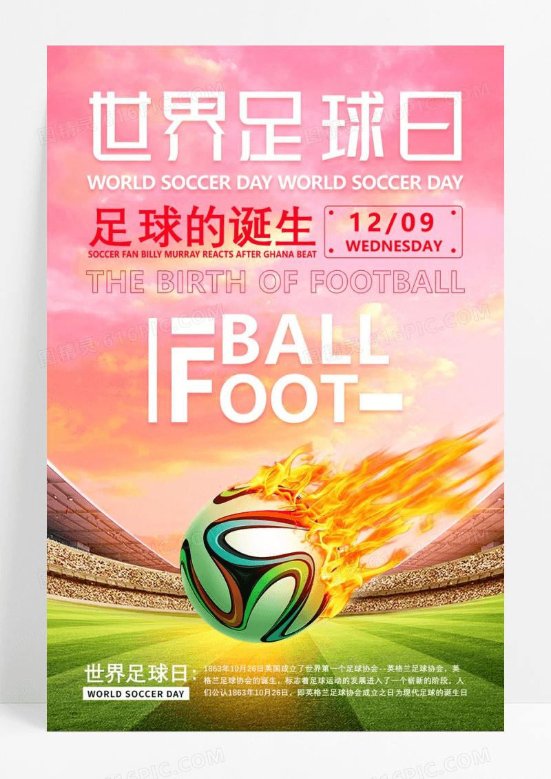 创意简约世界足球日海报