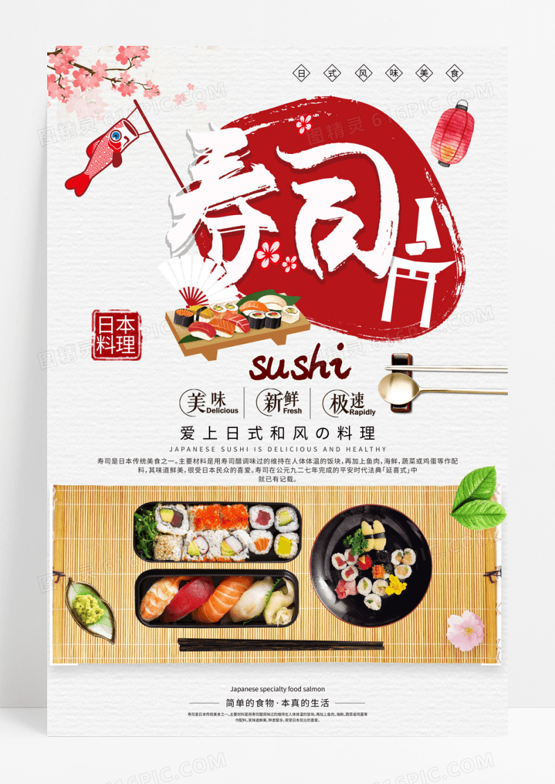 创意日系寿司海报