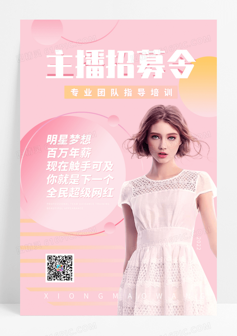 网红主播招募海报