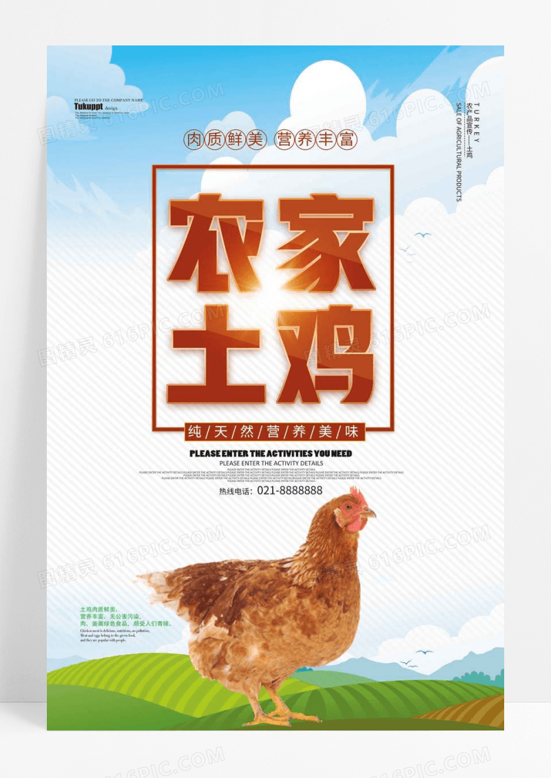 农产品农家土鸡宣传海报