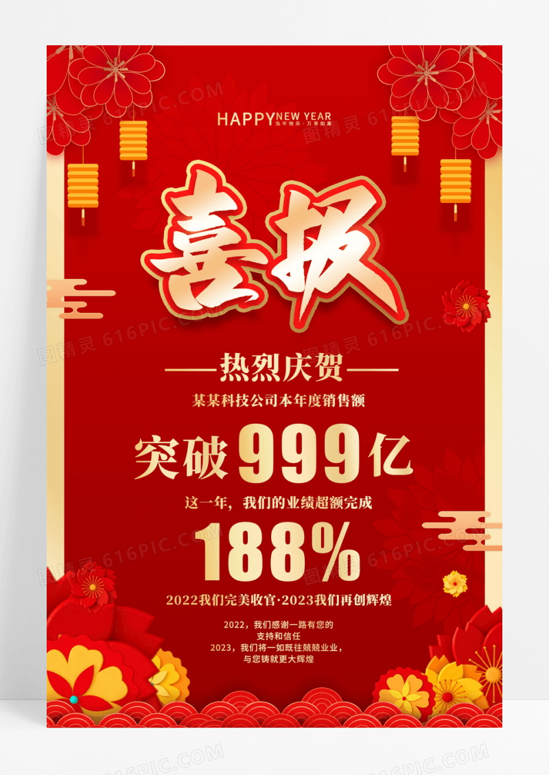 2023兔年喜报海报设计2023新年喜报