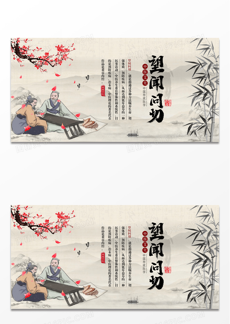 水墨中医内调中国传统文化展板