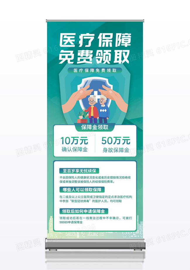 医疗保障保险医保宣传x展架