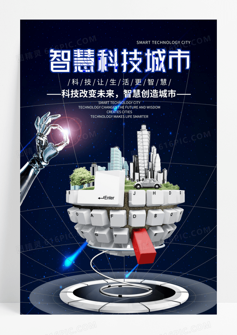 智慧城市宣传海报智慧科技城市海报