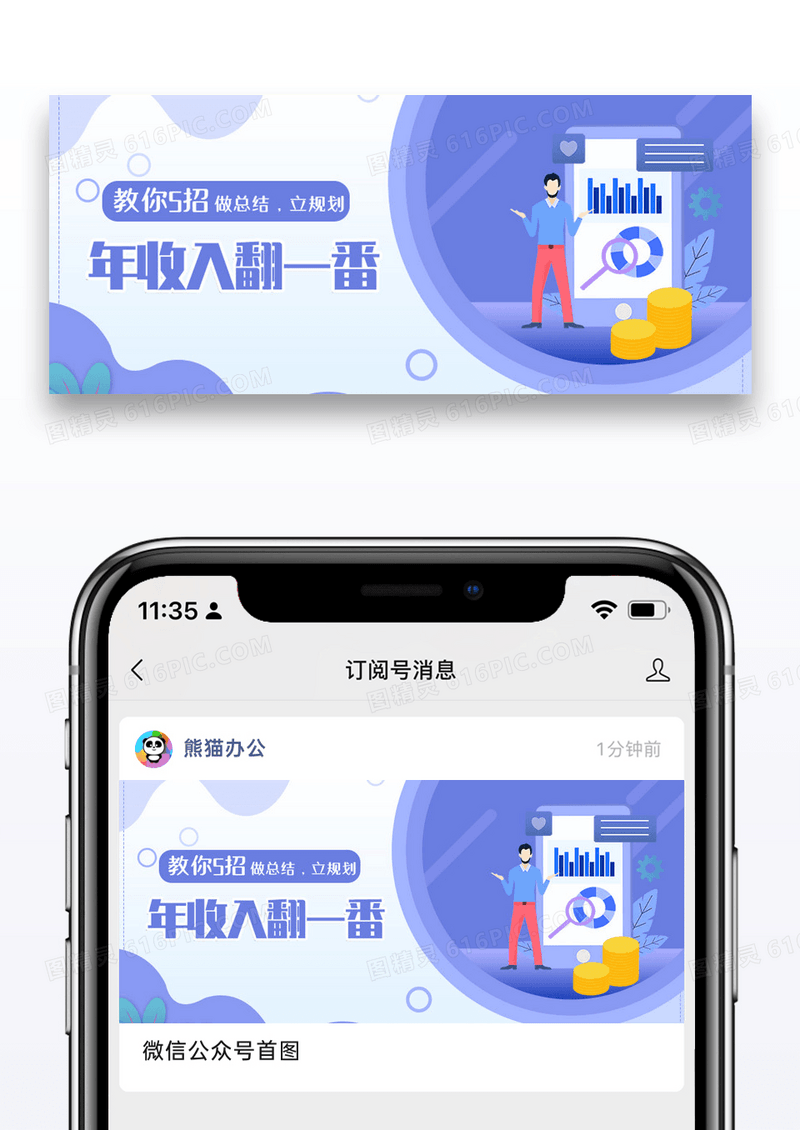 收入翻番攻略公众号封面配图图片设计