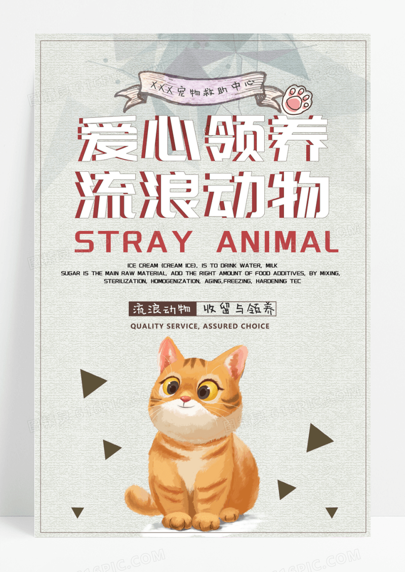 创意关爱救助流浪动物领养流浪猫公益海报