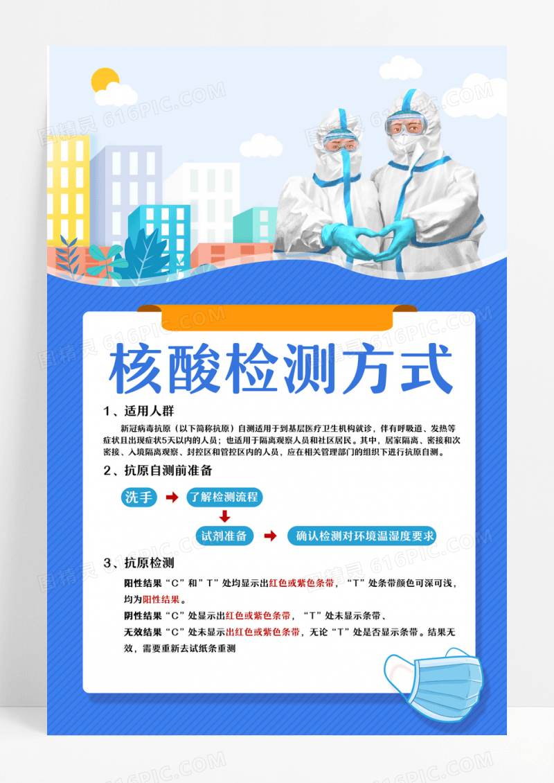 核酸检测方式宣传海报