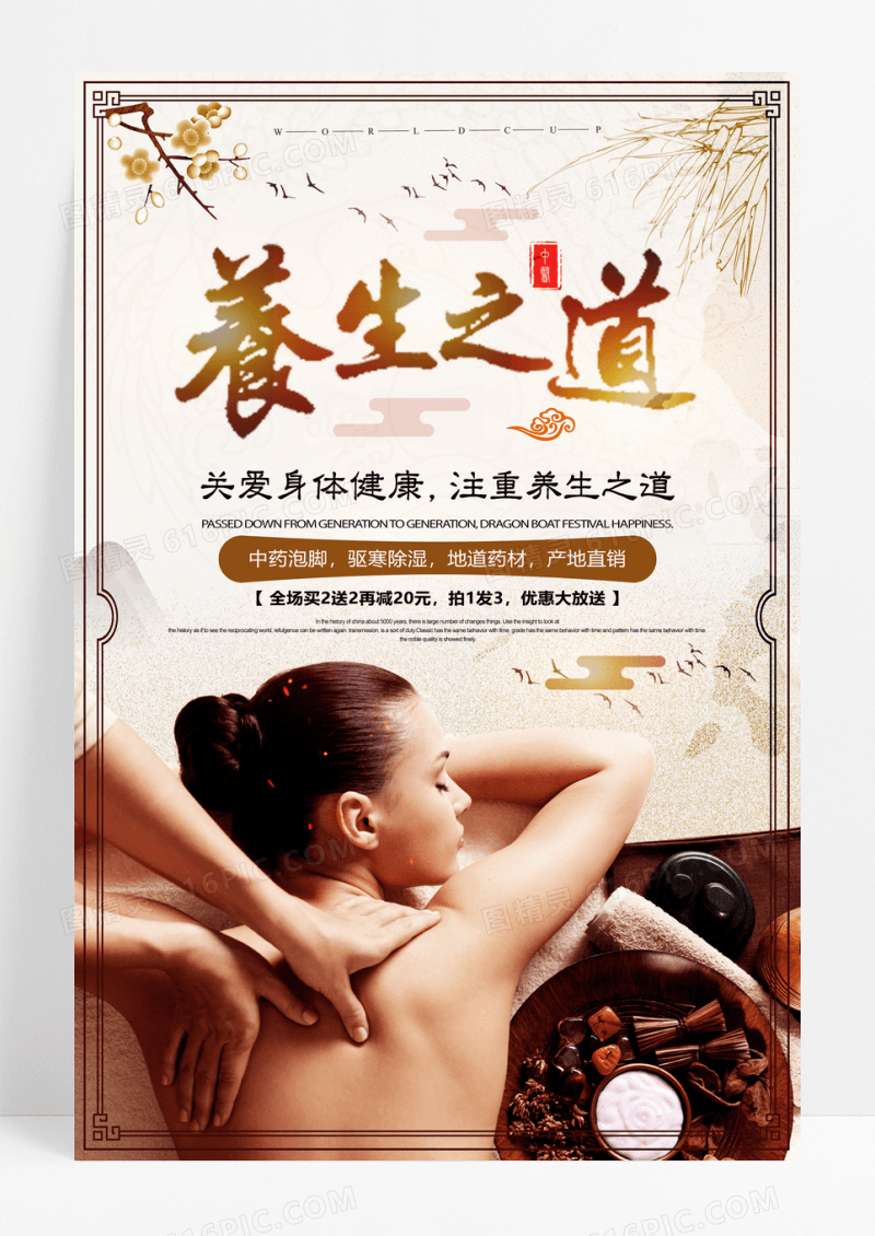 中国风养生之道海报