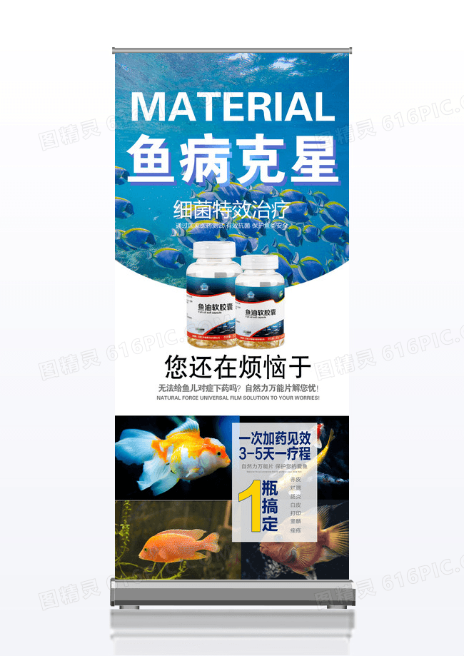 鱼病克星药品医疗用品宣传x展架