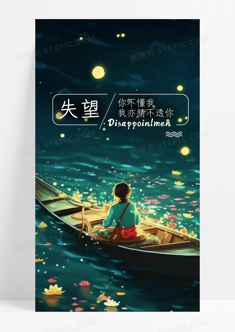 失望情感感情手机海报配图图片