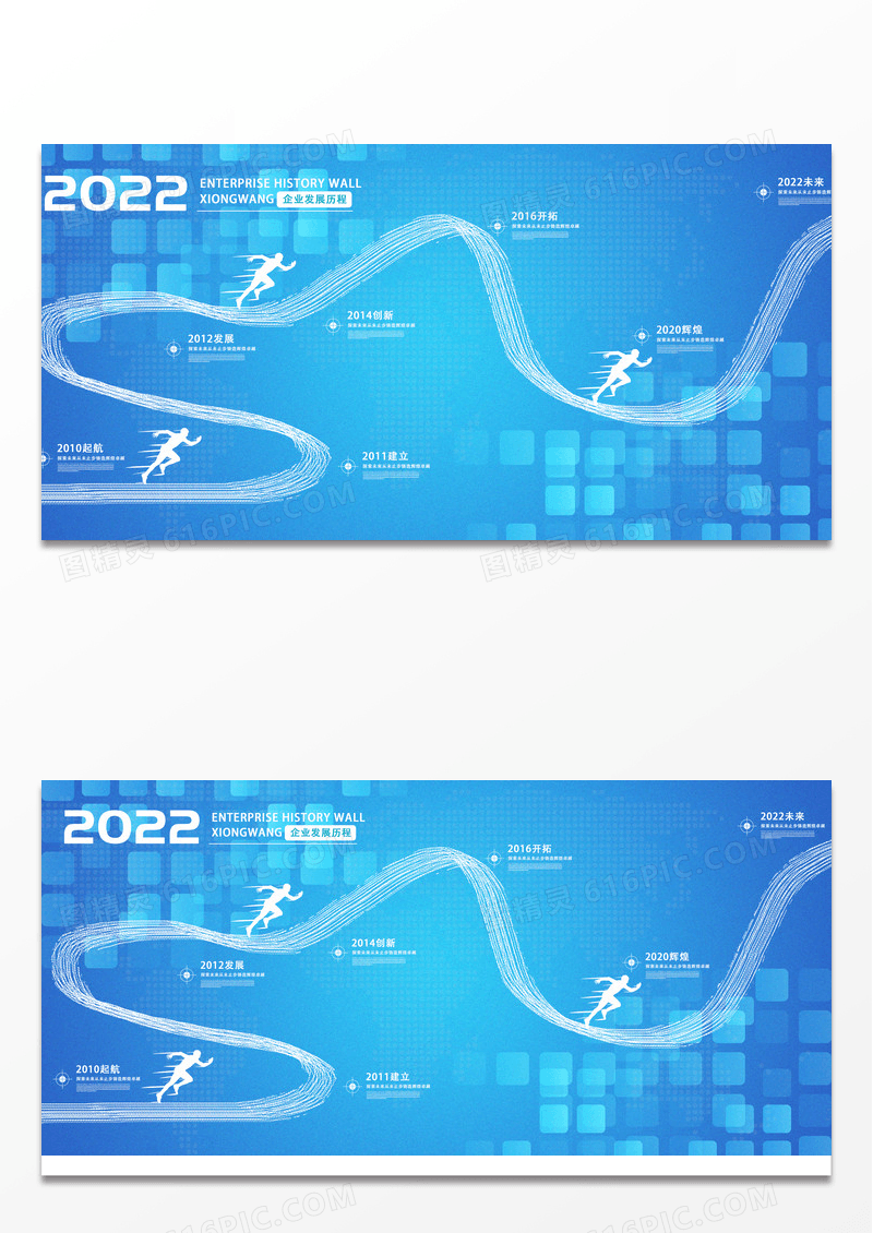 高端大气蓝色通用企业历程展板