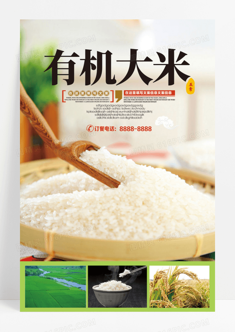 简约公益有机大米海报