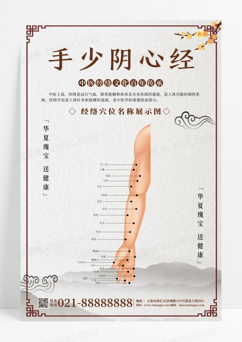 传统中医人体经络穴位套图海报