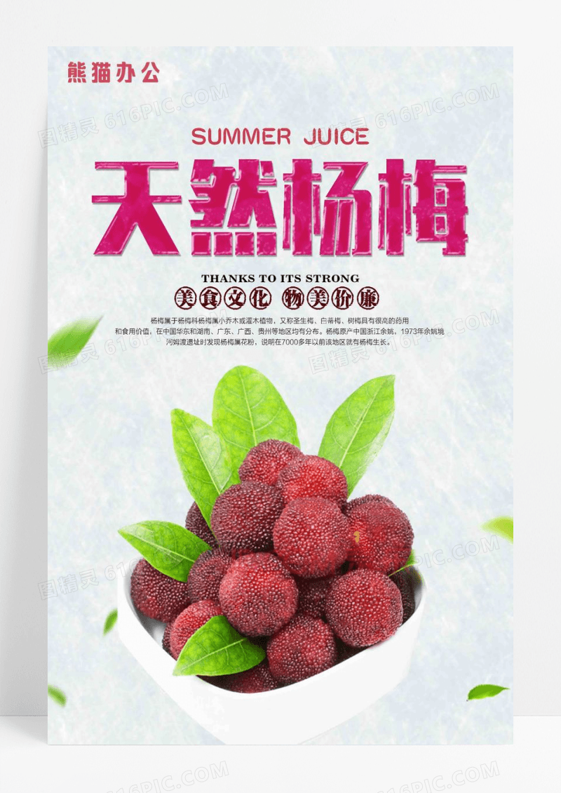天然杨梅宣传海报设计