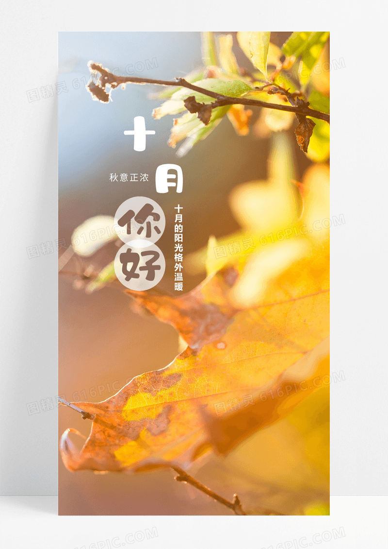  十月你好 手机海报 配图图片