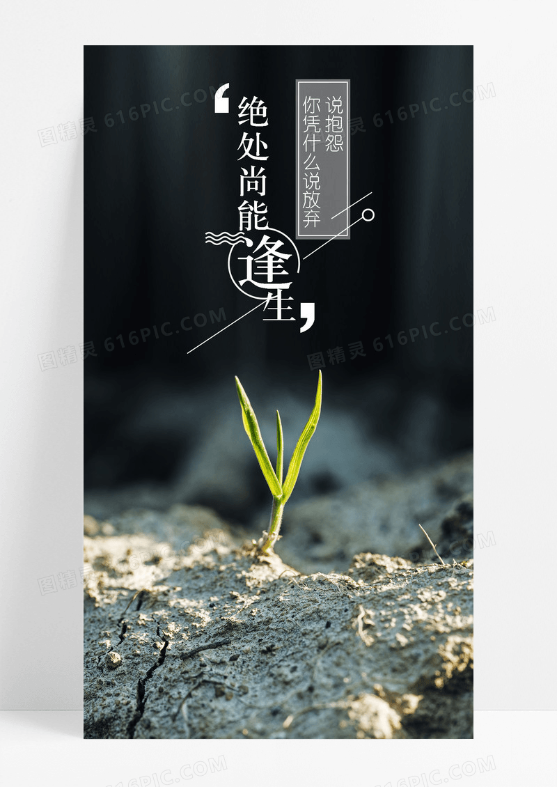 绝处逢生努力手机海报配图图片