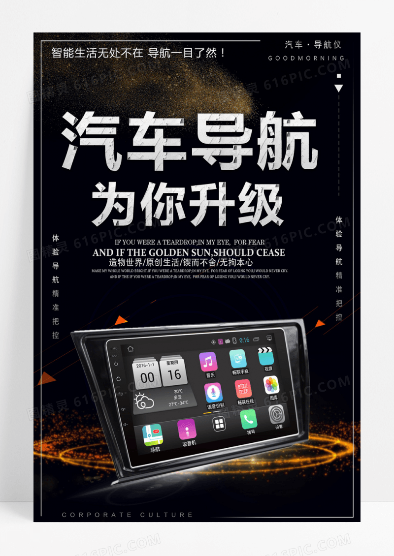 汽车导航创意宣传海报