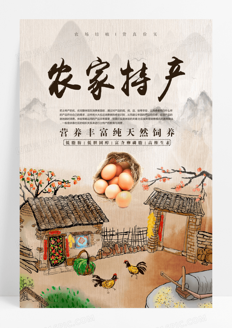 卡通鸡蛋农家特产海报