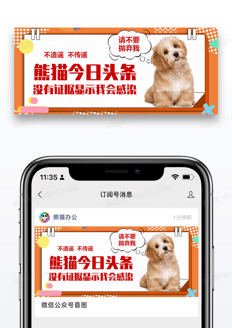 宠物不会感染公众号封面配图图片设计