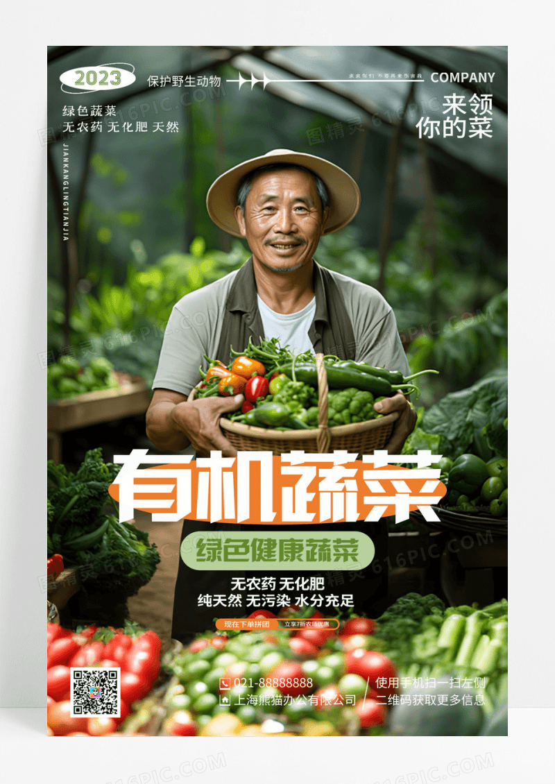 简约摄影有机蔬菜健康蔬菜果蔬宣传海报