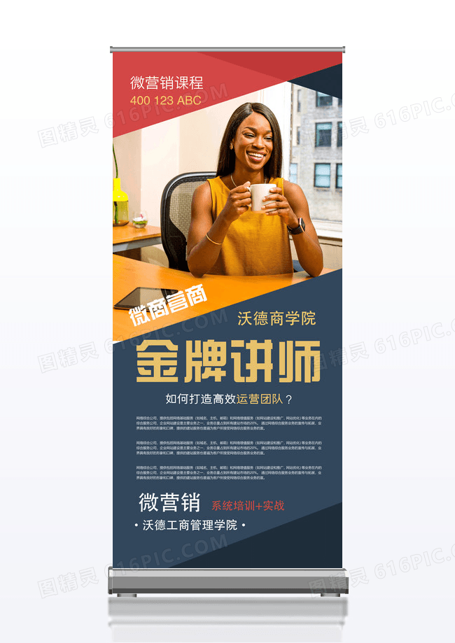 天猫微营销金牌讲师微商培训讲师X展架