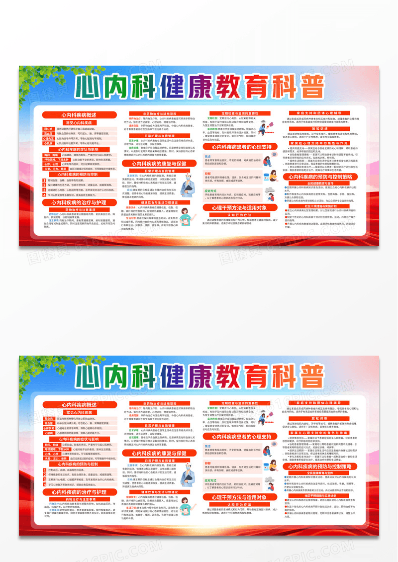 红色简约心内科健康教育科普心内科健康教育宣传宣传栏