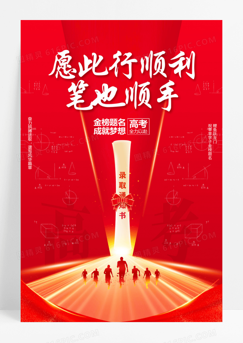 2024红色简约高考海报
