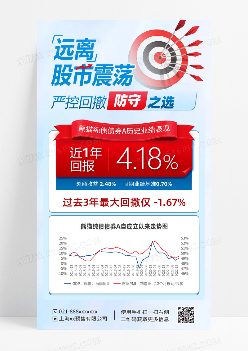 债券淡蓝色海报