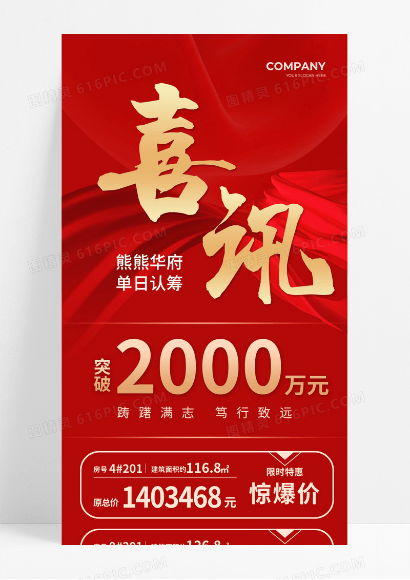 红色喜庆喜讯战报业绩宣传长图