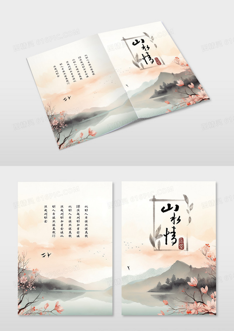 中国风水墨山水风景图册封面