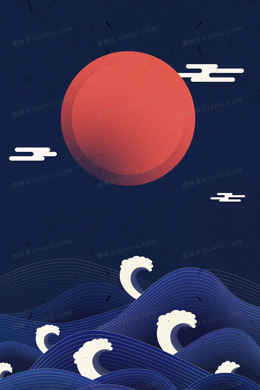 中国风剪纸意境背景