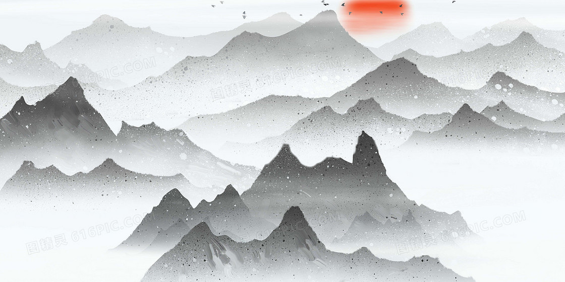 复古新中式中国风水墨国画背景