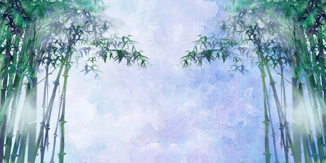 竹子插画手绘背景
