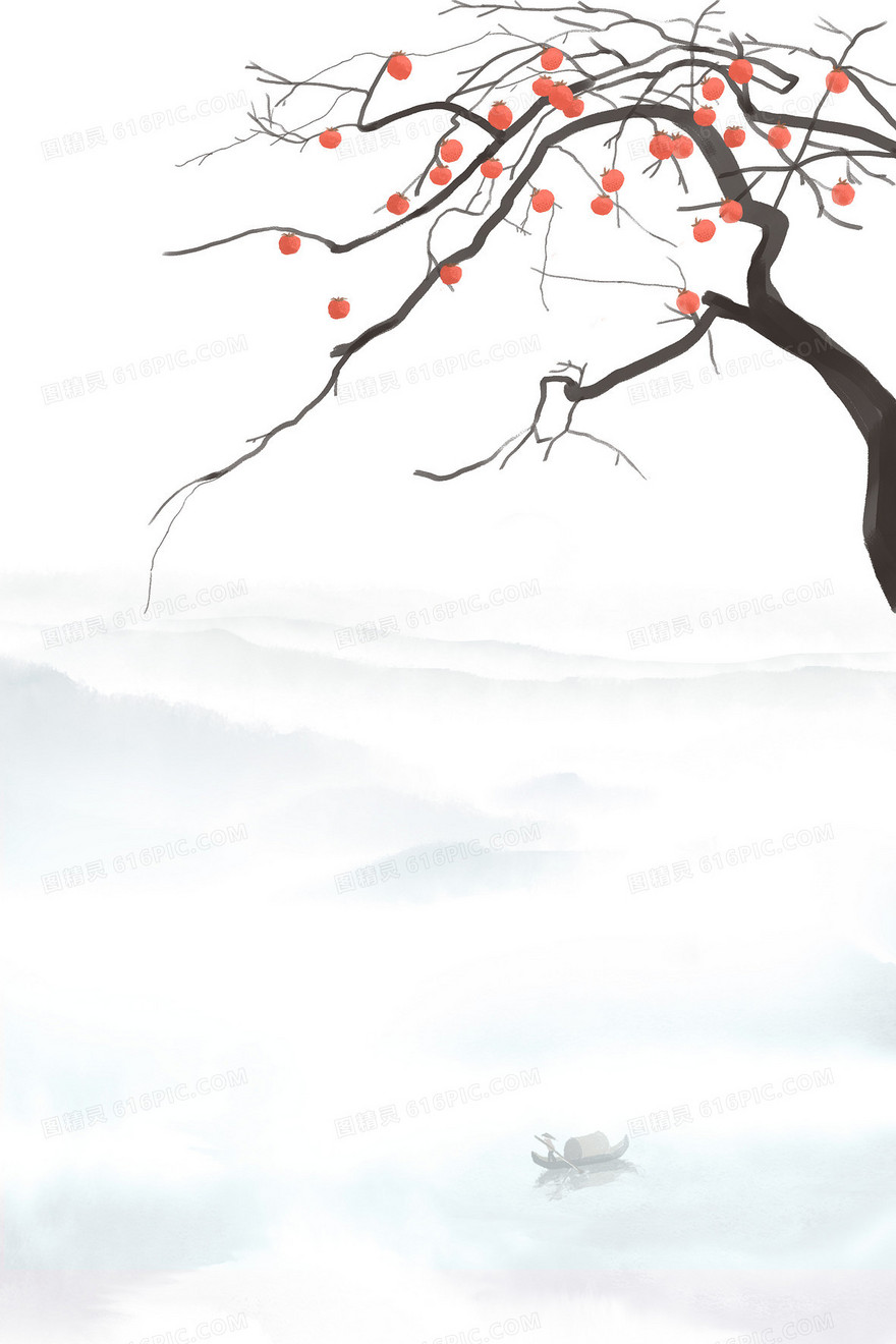 中国风霜降节气背景