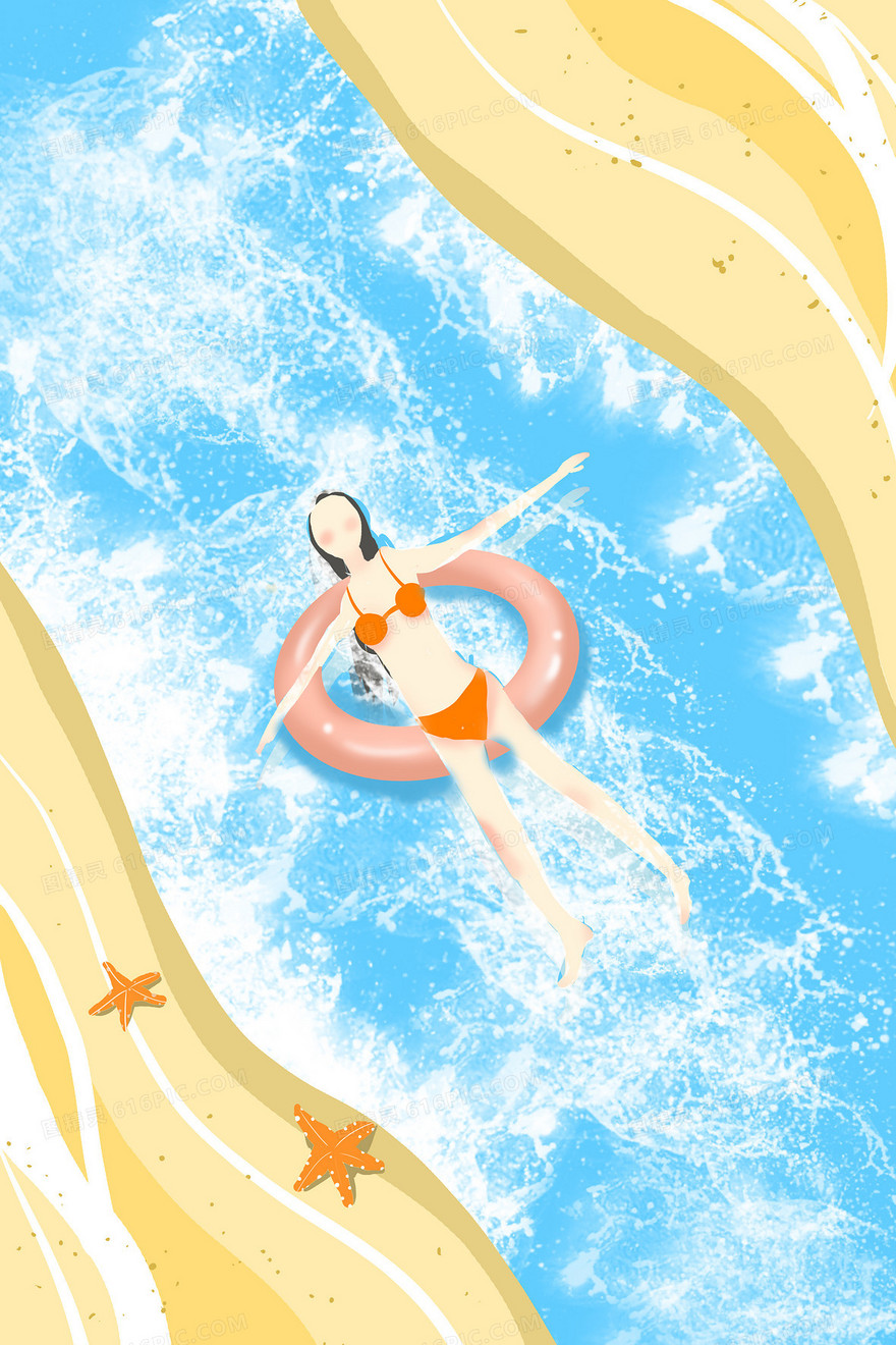 夏季清新唯美泳池背景图