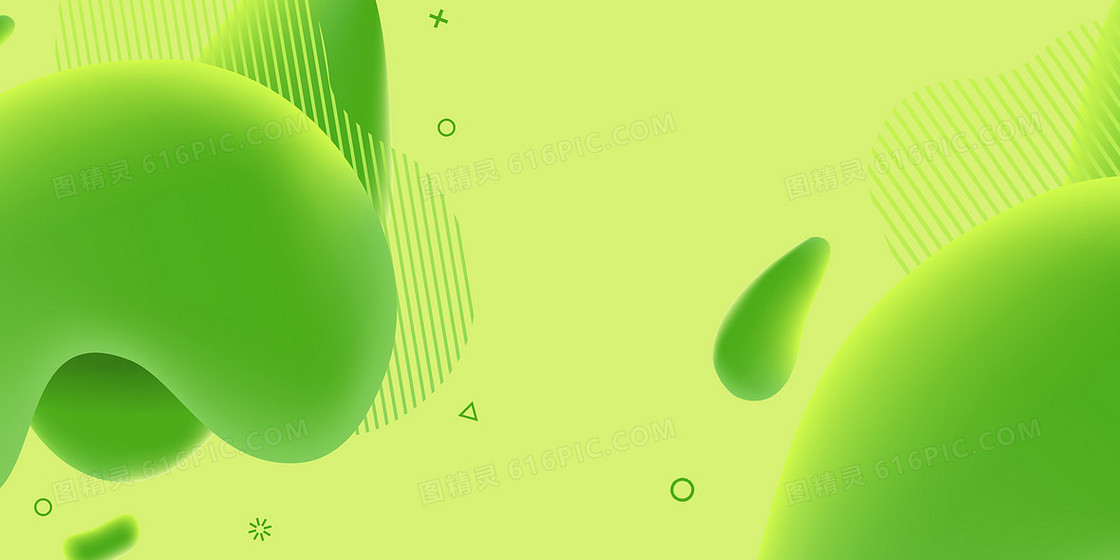 绿色抽象几何液体碰撞背景图
