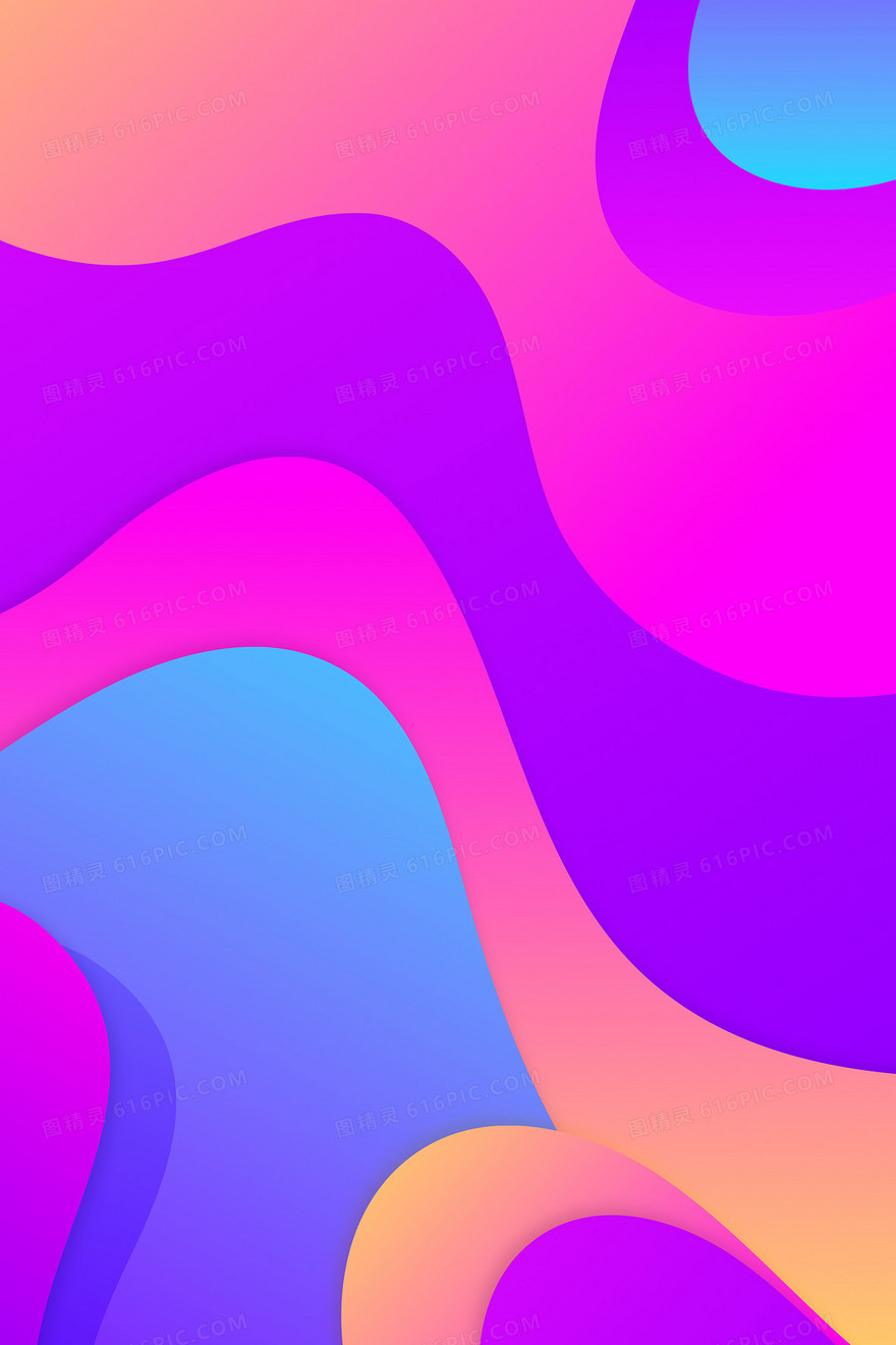 紫色液态流体抽象扁平背景图