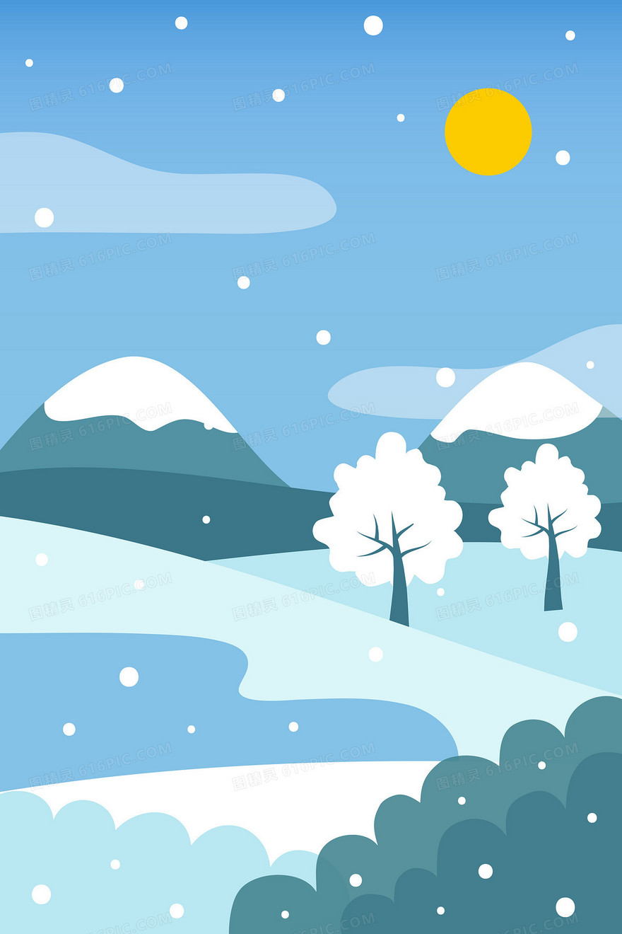 冬天雪地景色冬季背景