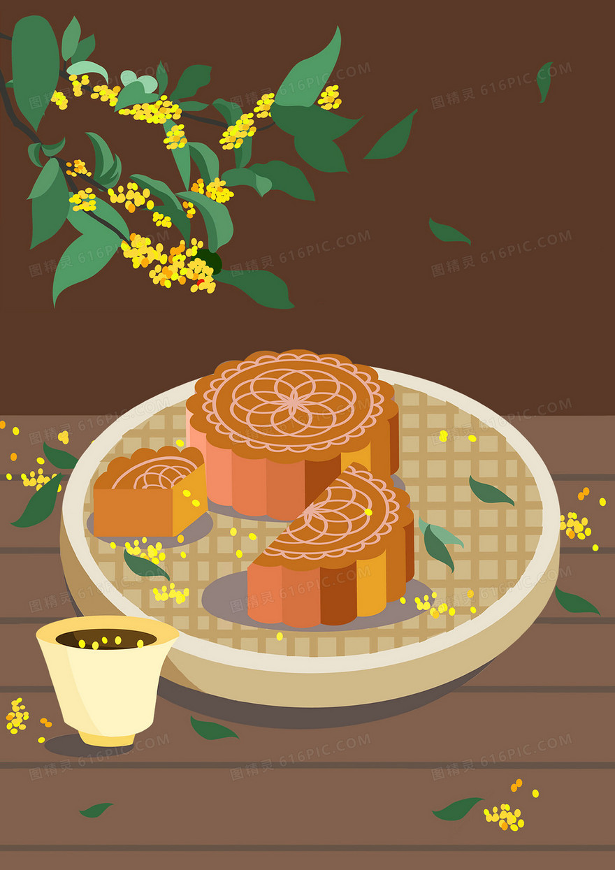 中秋节月饼装饰背景