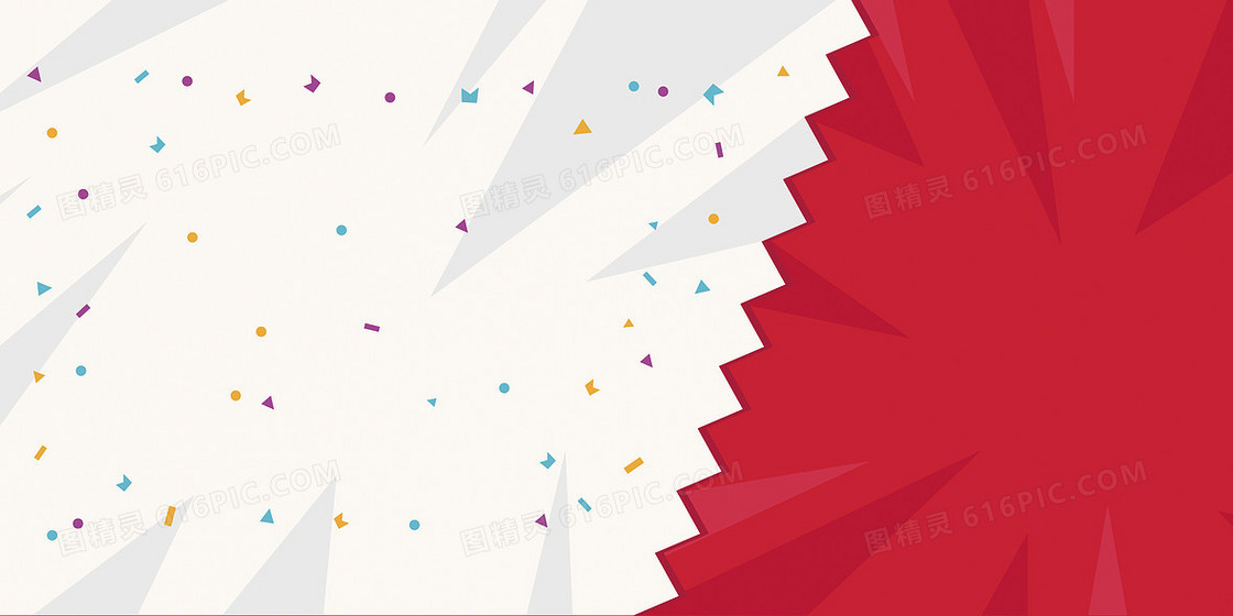 红色卡通抽象几何销售庆祝背景图