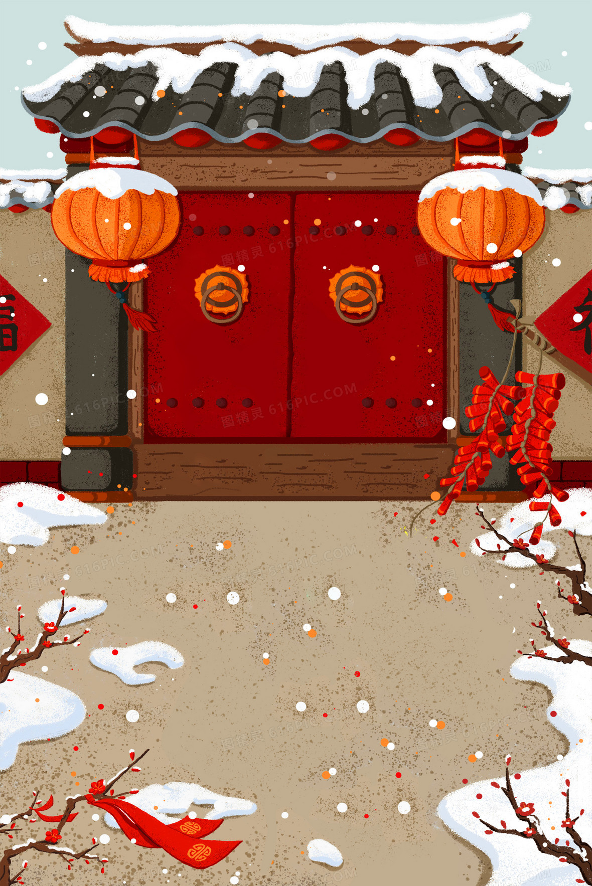 春节过年背景装饰