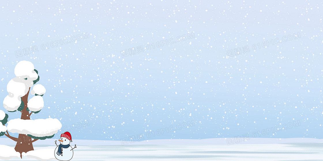 节气小寒深冬雪人海报背景图