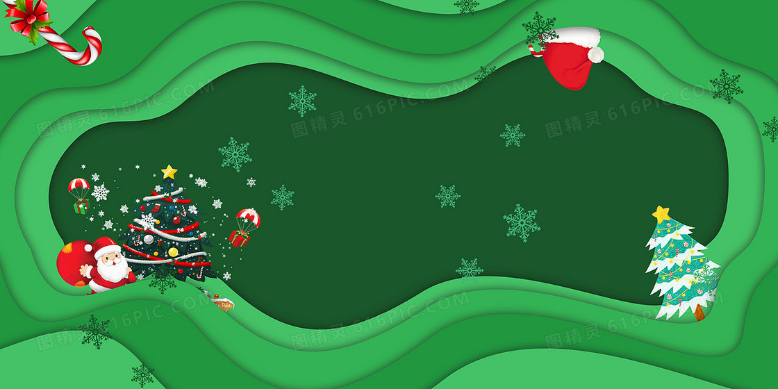 绿色圣诞节平安夜背景