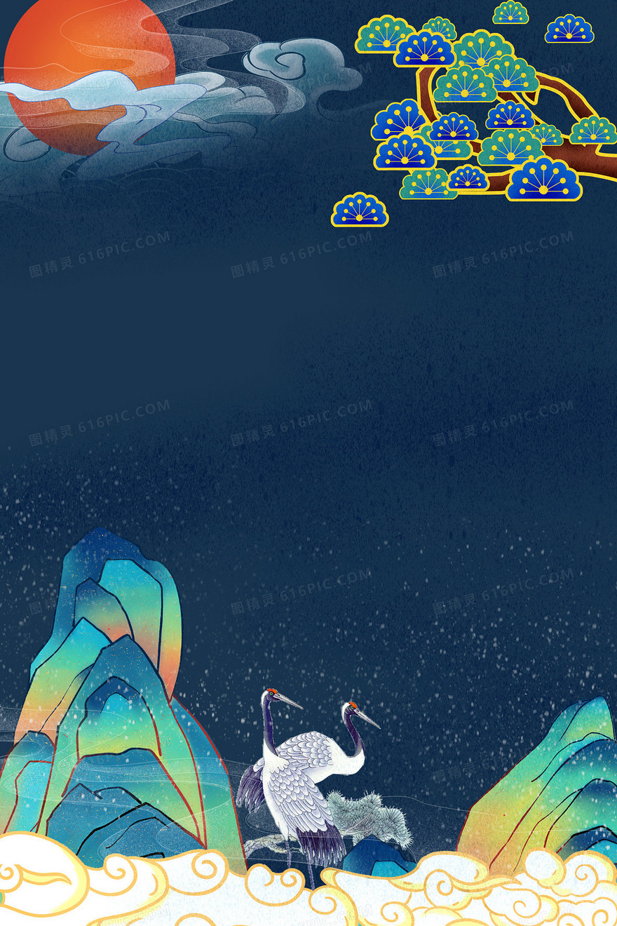 国潮风时尚插画背景