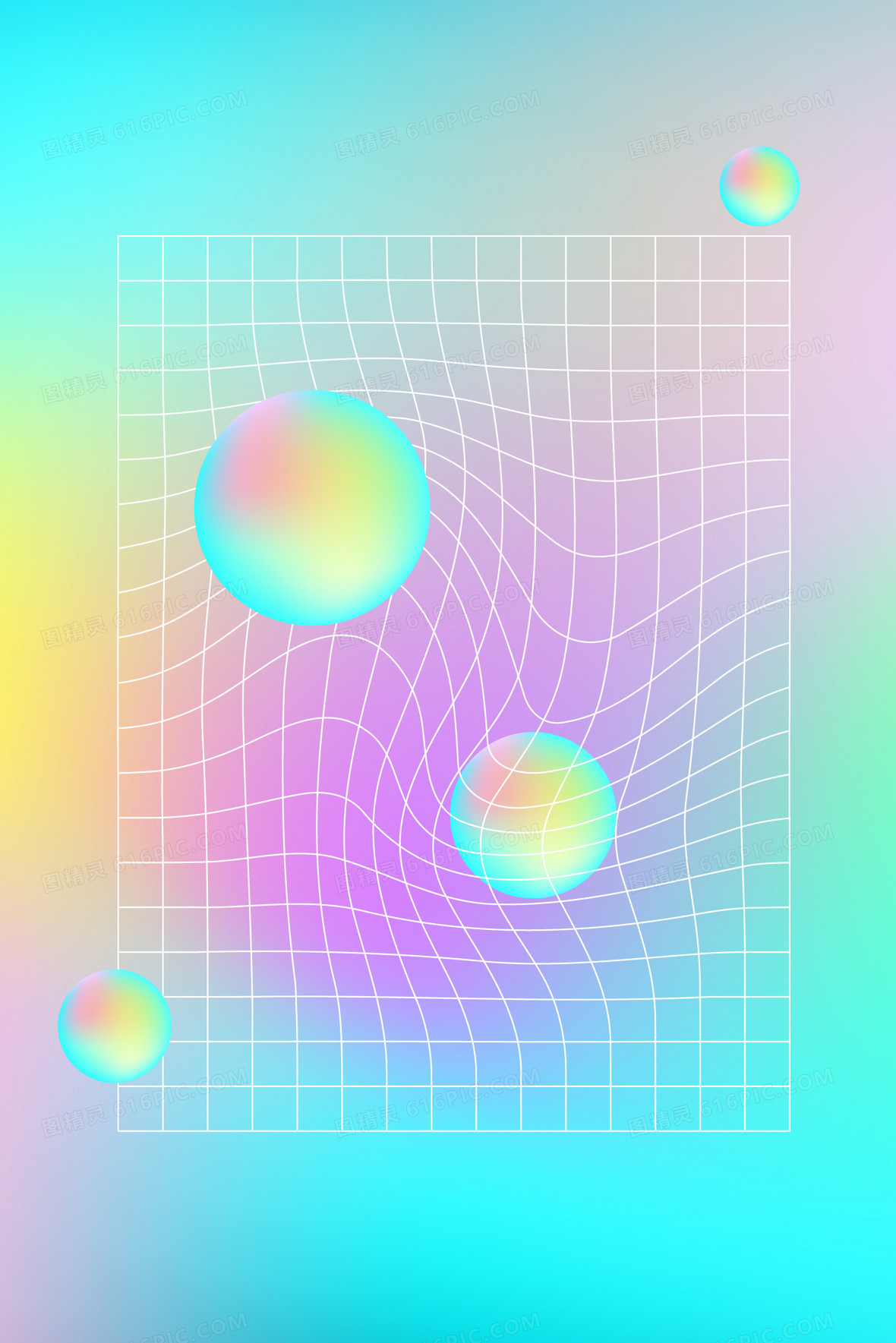 流体渐变蒸汽波电商促销背景jpgai创意剪纸风大海鲸鱼小清新背景4724