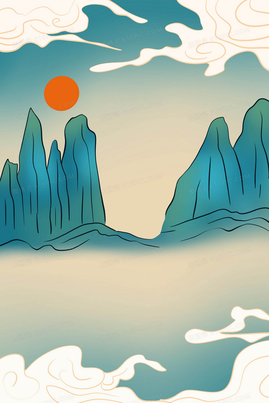 古风手绘素材背景
