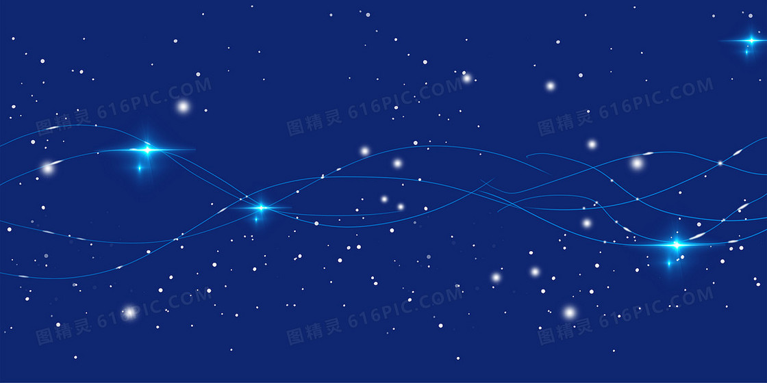 蓝色科技线条点缀智能海报