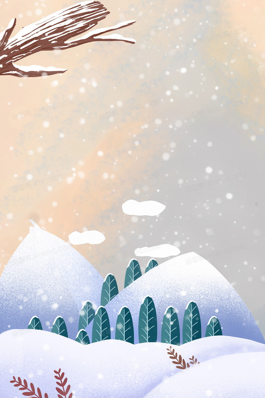 冬季大雪卡通背景